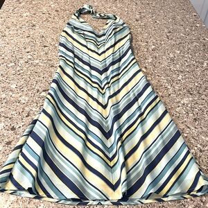 American Eagle Outfitters Striped Halter Dress - Blue, Yellow, White